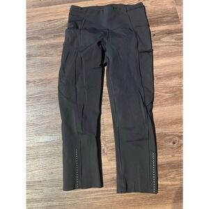 Lululemon Align High-Rise Crop Leggings Black Reflective Details Size 4